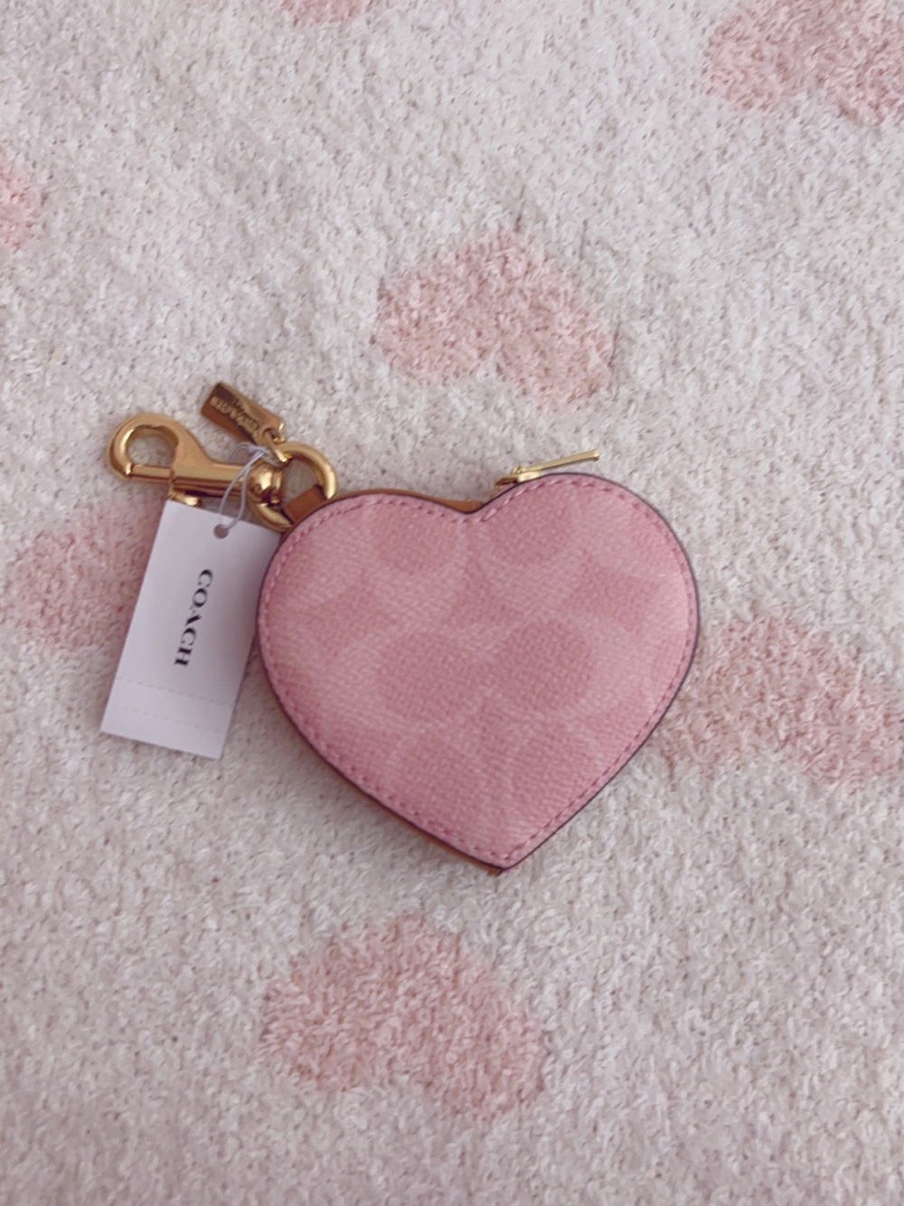 Coach heart bag charm powder pink - Picture 1 of 5